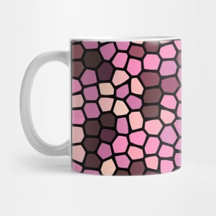 Painted Glass of Pixel Pink Hearts Pattern Mug